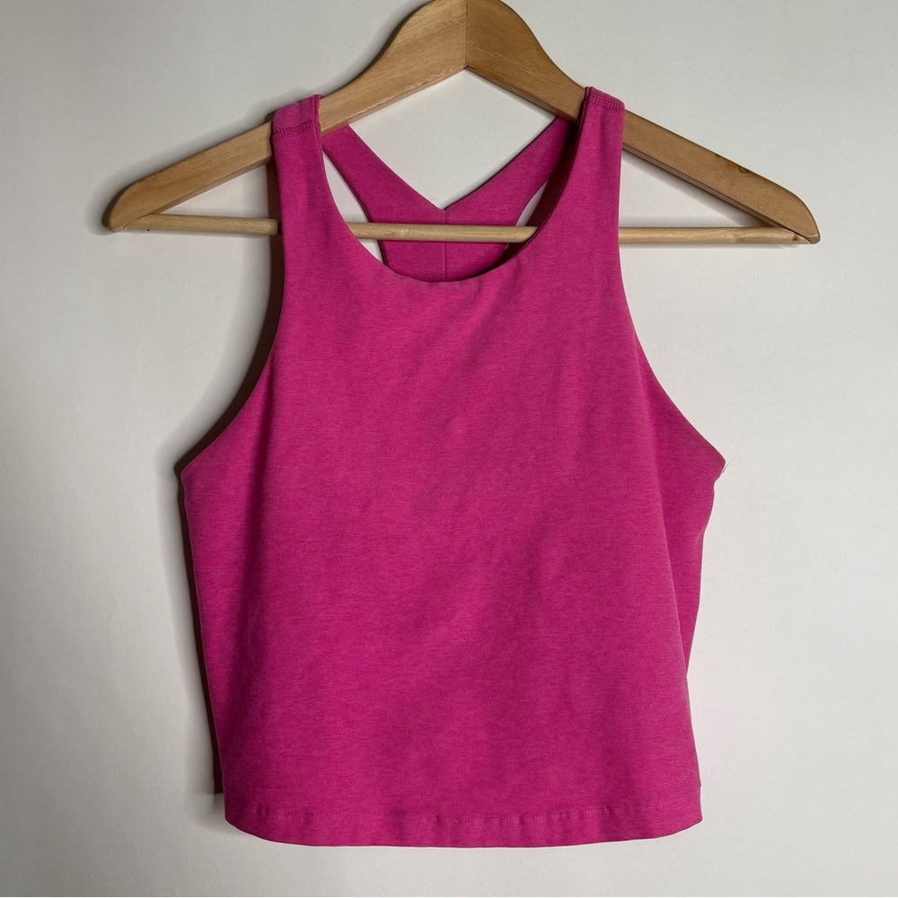 Beyond Yoga Pink Racerback Cropped Tank Top